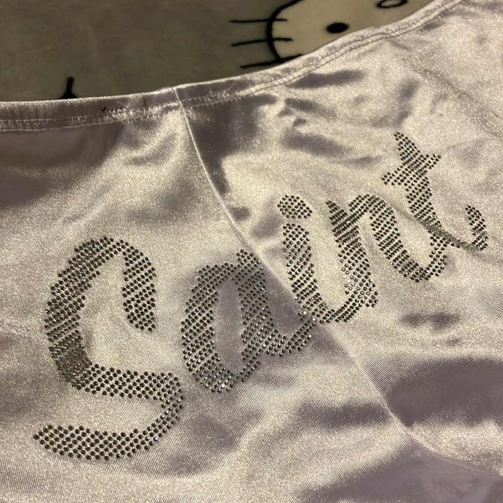 White rhinestone saint angel costume bottoms